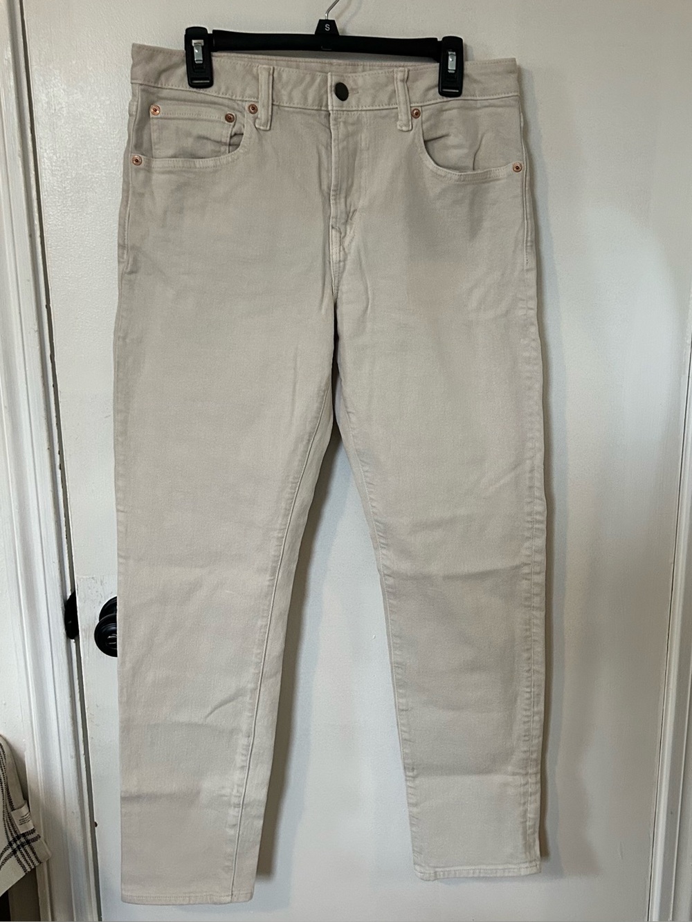 American Eagle Men’s EasyFlex Beige Denim Pants 32 x*30 Athletic Fit Cream EUC